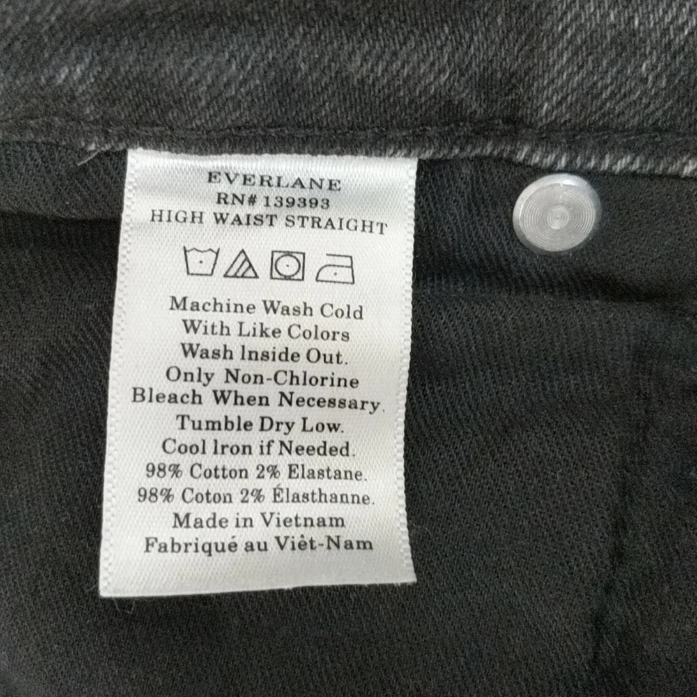 Everlane Jeans Ankle High Waisted Straight Leg Denim Black Size 28 - Picture 6 of 11